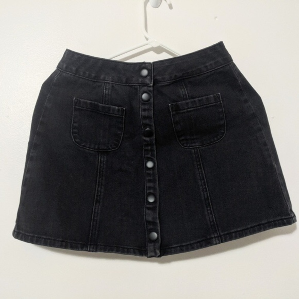 RARE black brandy button down mini skirt